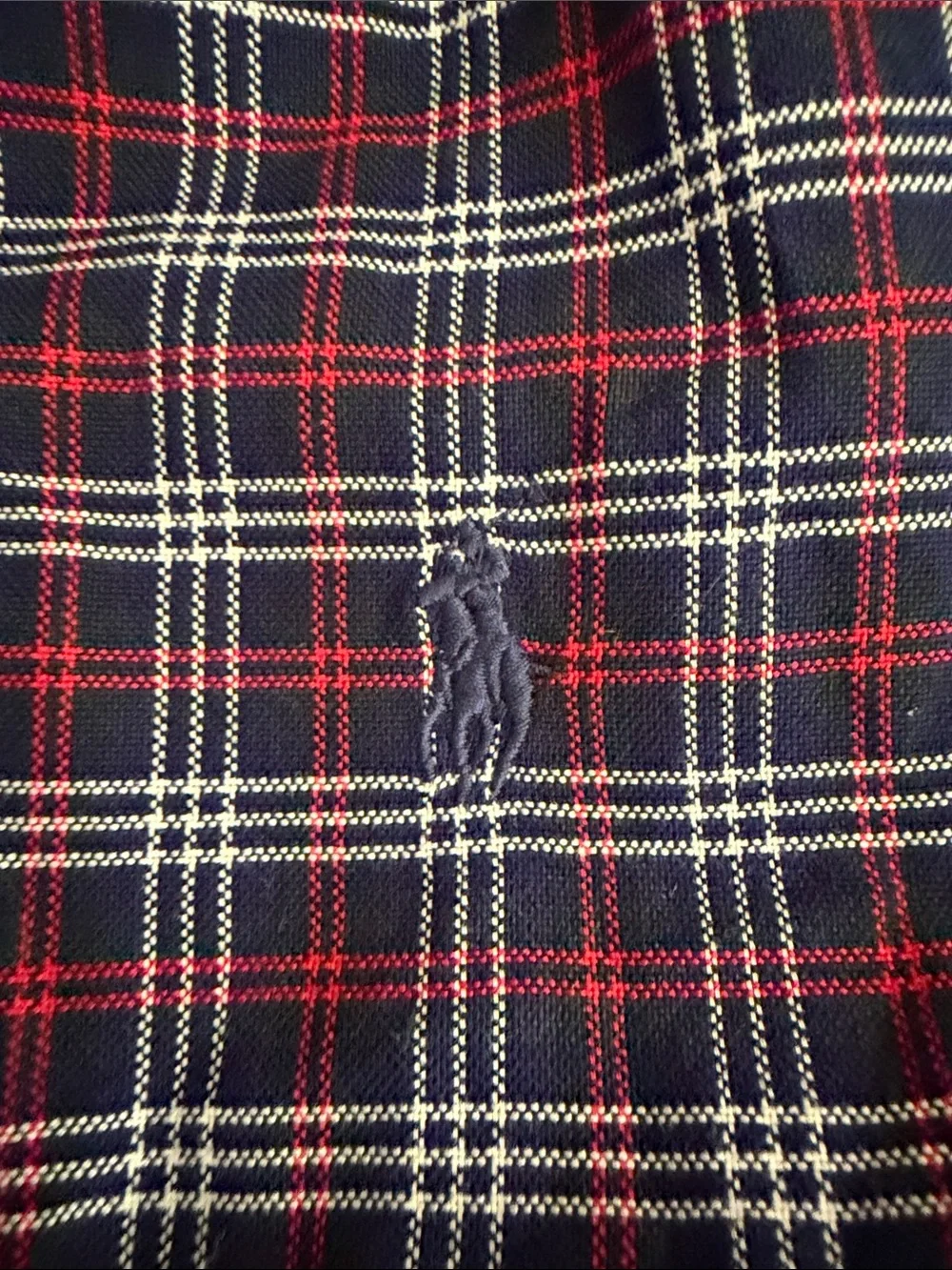 Ralph Lauren Navy and Red Plaid Button-Down Shirt